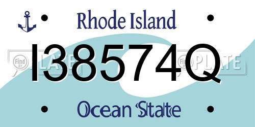 I38574Q Rhode Island License Plate