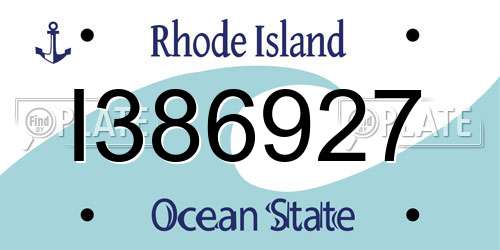 I386927 Rhode Island License Plate