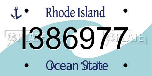 I386977 Rhode Island License Plate