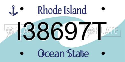 I38697T Rhode Island License Plate
