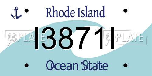 I3871I Rhode Island License Plate