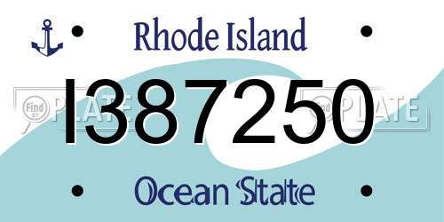 I387250 Rhode Island License Plate