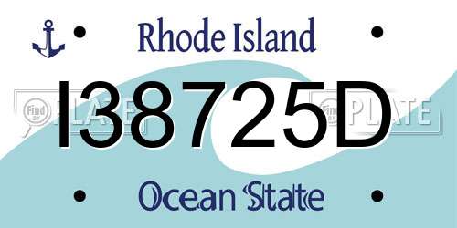 I38725D Rhode Island License Plate