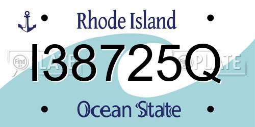 I38725Q Rhode Island License Plate