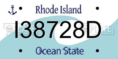 I38728D Rhode Island License Plate