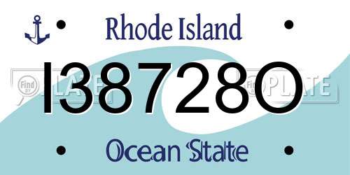 I38728O Rhode Island License Plate