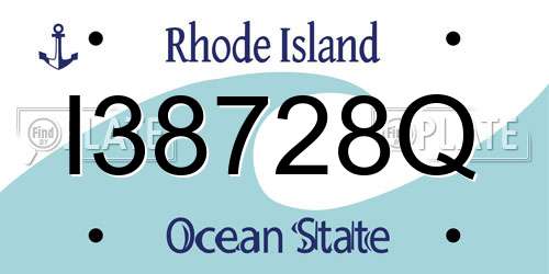 I38728Q Rhode Island License Plate