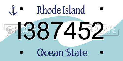 I387452 Rhode Island License Plate