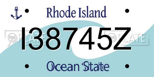 I38745Z Rhode Island License Plate