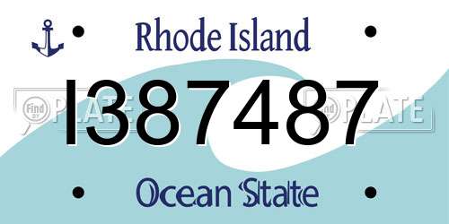 I387487 Rhode Island License Plate