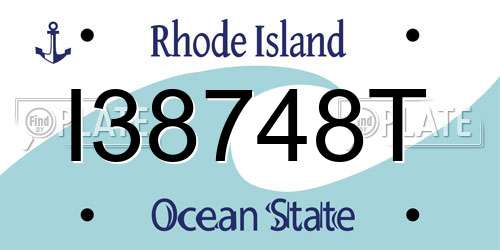 I38748T Rhode Island License Plate