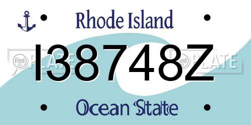 I38748Z Rhode Island License Plate