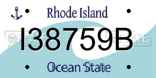 I38759B Rhode Island License Plate