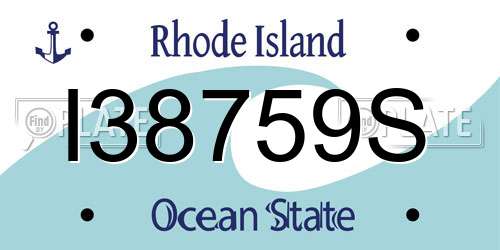 I38759S Rhode Island License Plate