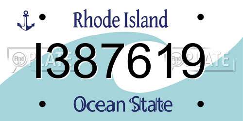 I387619 Rhode Island License Plate