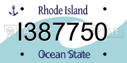 I387750 Rhode Island License Plate