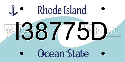 I38775D Rhode Island License Plate