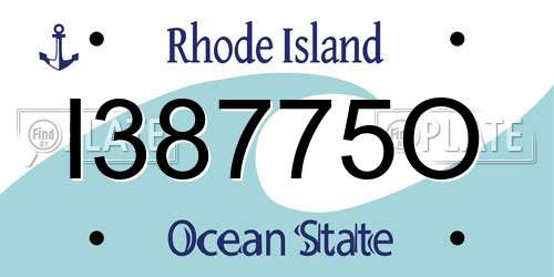 I38775O Rhode Island License Plate