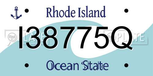 I38775Q Rhode Island License Plate