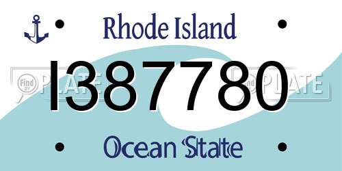 I387780 Rhode Island License Plate