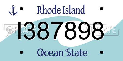 I387898 Rhode Island License Plate