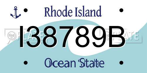 I38789B Rhode Island License Plate