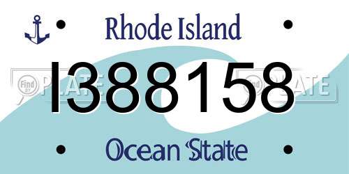 I388158 Rhode Island License Plate