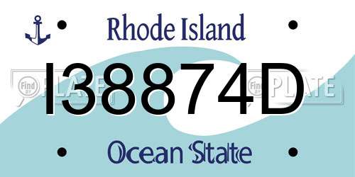 I38874D Rhode Island License Plate