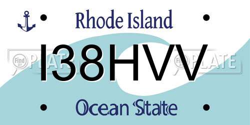 I38HVV Rhode Island License Plate