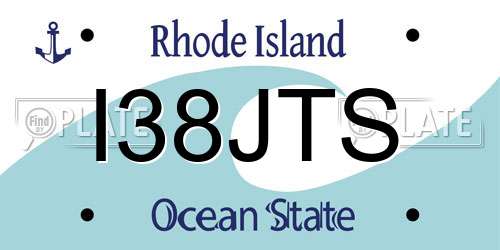 I38JTS Rhode Island License Plate