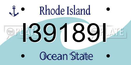 I39189I Rhode Island License Plate
