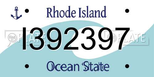 I392397 Rhode Island License Plate