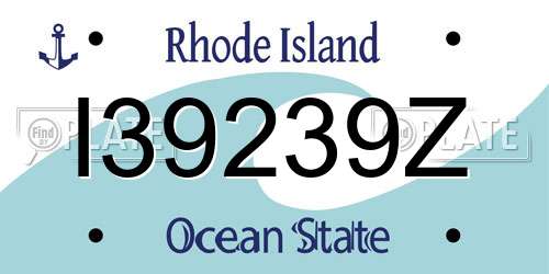 I39239Z Rhode Island License Plate