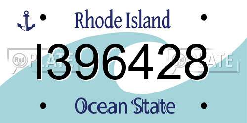 I396428 Rhode Island License Plate