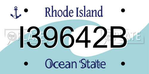 I39642B Rhode Island License Plate