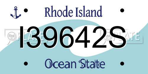 I39642S Rhode Island License Plate