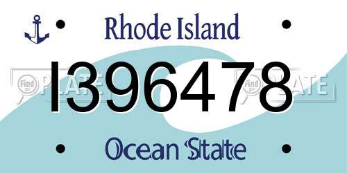 I396478 Rhode Island License Plate