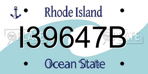I39647B Rhode Island License Plate