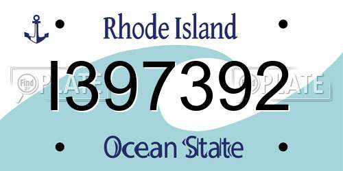 I397392 Rhode Island License Plate