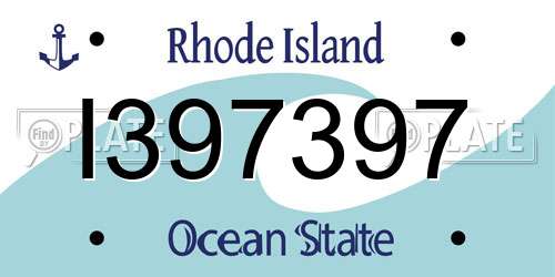 I397397 Rhode Island License Plate