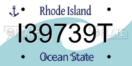 I39739T Rhode Island License Plate