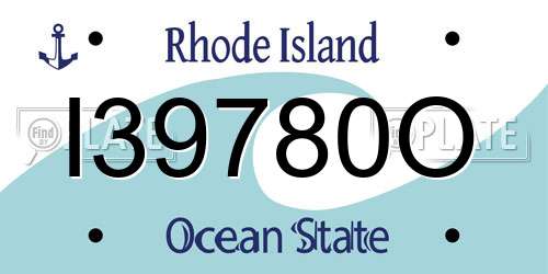 I39780O Rhode Island License Plate
