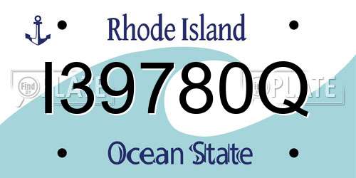 I39780Q Rhode Island License Plate