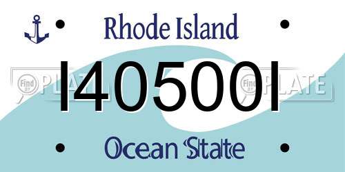 I40500I Rhode Island License Plate