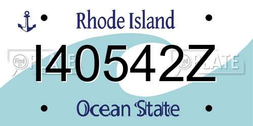 I40542Z Rhode Island License Plate