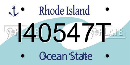 I40547T Rhode Island License Plate