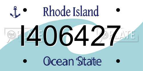 I406427 Rhode Island License Plate