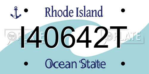 I40642T Rhode Island License Plate