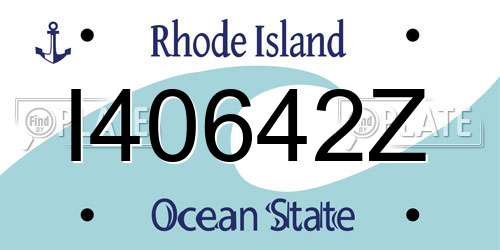 I40642Z Rhode Island License Plate