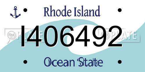 I406492 Rhode Island License Plate